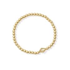 Abbie gold beaded stretch bracelet pearl