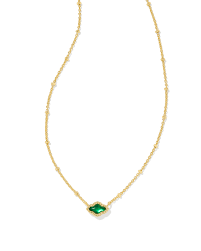 Abbie Mini Gold Green illusion necklace