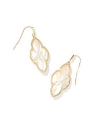 Abbie pave framed gold ivory pearl earrings