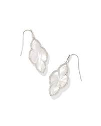 Abbie pave framed silver ivory pearl earrings