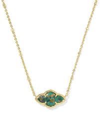Abbie gold veined malachite necklace