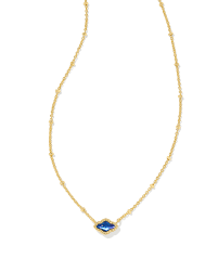 Abbie Mini Gold Navy Abolone necklace