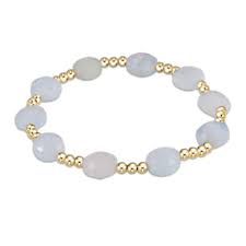 Admire gold Aquamarine 3mm beaded bracelet