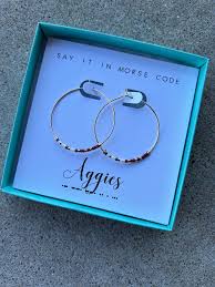 Aggies Morse Code Standard Hoop Earrings