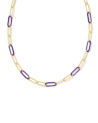 Ainsley gold purple enamel convertible necklace