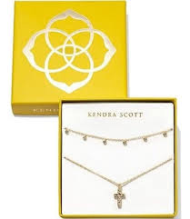 Amelia Cross gold crystal 2 necklaces gift set