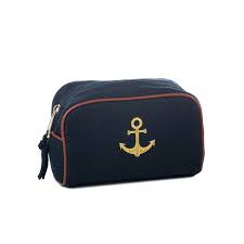 Navy Travel Pouch Anchor