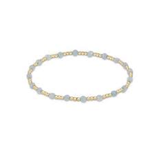 Gemstone gold sincerity Aquamarine 3mm beaded bracelet