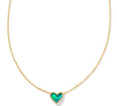 Ari Heart Framed gold mood stone necklace