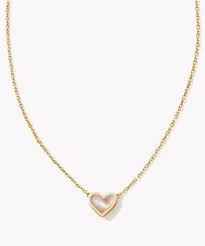 Ari Heart framed gold iridescent necklace