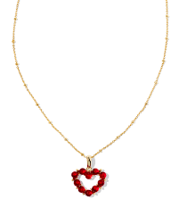 Ashton gold red heart necklace