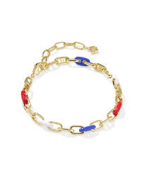 Bailey Gold Red White Blue Mix Chain Bracelet