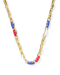 Bailey Gold Red White Blue Mix Chain Necklace