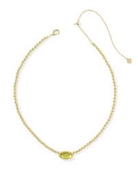 Elisa Gold Chartreuse Green Beaded Necklace