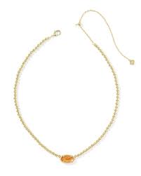 Elisa Gold Papaya Beaded Necklace