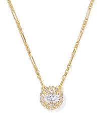 Bella gold white crystal necklace