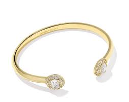 Bella gold white crystal cuff bracelet