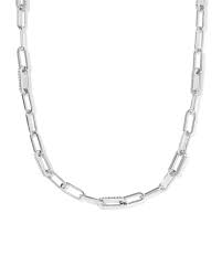 Bella silver crystal chain necklace