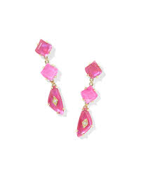 Bianca Liner Gold Pink Earrings