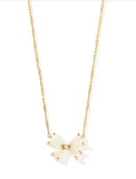 Blair Bow gold iridescent drusy necklace