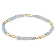Blissful gold Aquamarine 2.5mm Beaded Bracelet