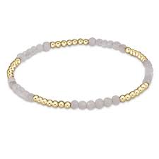 Blissful gold Moonstone 2.5mm Beaded Bracelet
