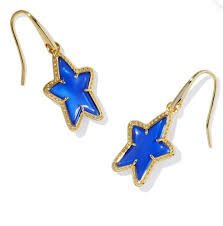 Ada Star gold cobalt illusion drop earrings