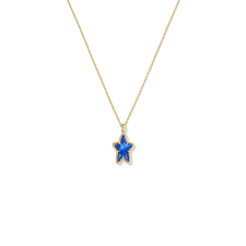 Ada Star gold cobalt blue illusion necklace