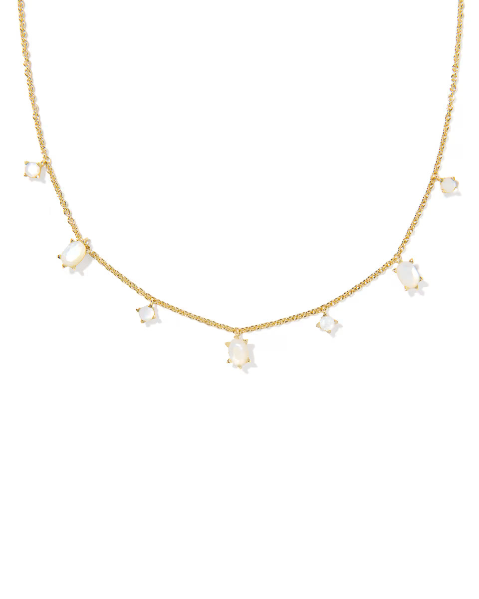 Cailin Gold Ivory Crystal Strand Necklace