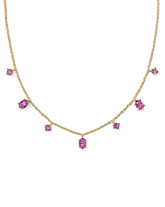 Cailin Gold Purple Crystal Strand Necklace