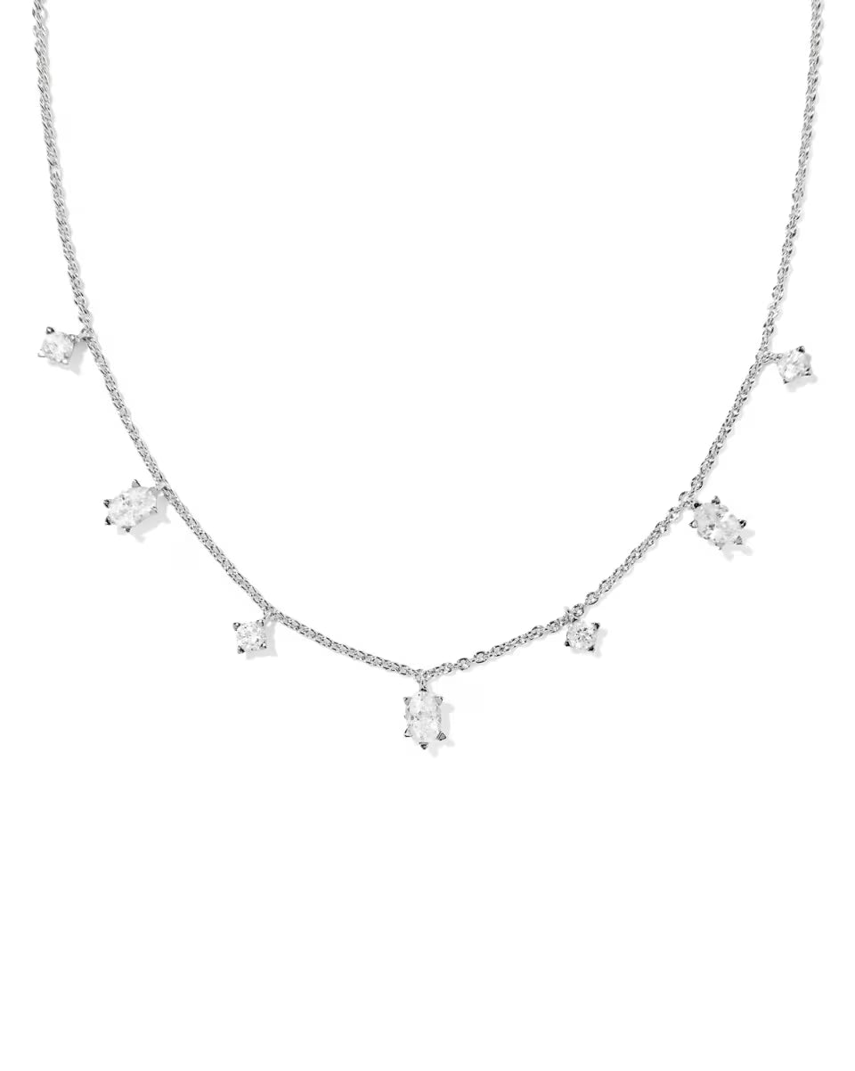 Cailin Silver Crystal Strand Necklace