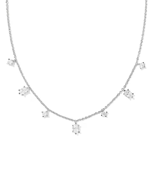 Cailin Silver Crystal Strand Necklace