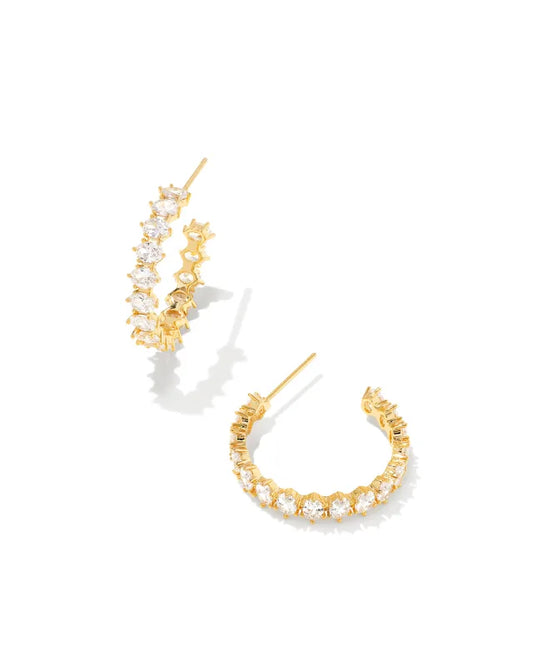 Calin gold crystal hoop earring