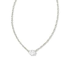 Calin silver white cz necklace