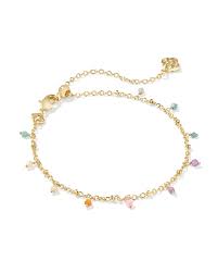 Camry gold pastel mix delicate chain bracelet