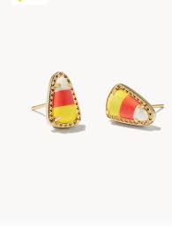 Candy Corn gold stud earrings