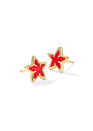 Cassidy Gold Red Illusion Stud Earrings
