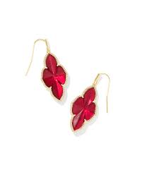 Abbie pave framed gold cranberry illusion earrings