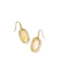 Dani Figaro gold iridescent abalone earrings