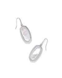 Dani silver ridge framed ivory pearl earrings