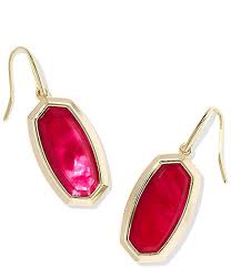 Dani bezel gold red illusion earrings