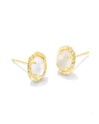Daphne gold ivory stud earrings