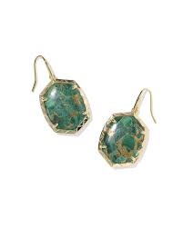 Daphne gold malachite drop earrings