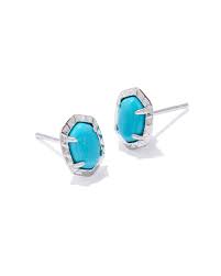 Daphne silver turquoise stud earrings