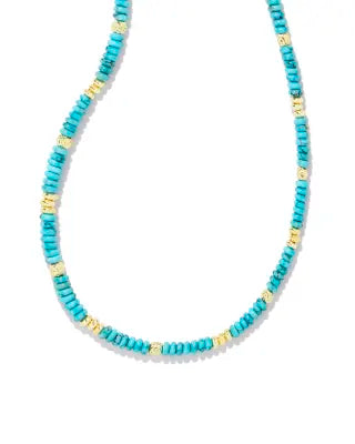 Deliah gold turquoise strand necklace