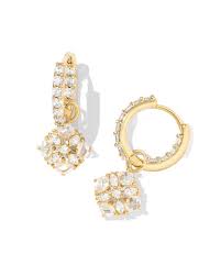 Dira gold crystal huggie hoop earrings