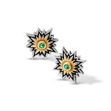 Dynasty Sol green stud earrings