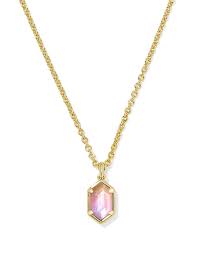 Hallie gold sunrise watercolor illusion necklace