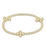 Signature Classic Cross 4mm Gold Pattern 2.5mm Beaded Bracelet
