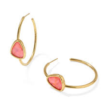 Margot gold pink abalone hoop earrings
